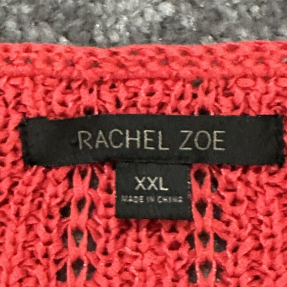 Rachel Zoe Pullover Sweater Women XXL Red‎ Knit Stretch Long Sleeve H29 - Picture 7 of 12